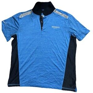 Amazon Active Polo Short Sleeve L Black and Blue Luly Yang Working Driver